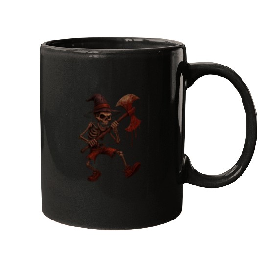 Haunted Skeleton Witch on Battle Axe Mugs
