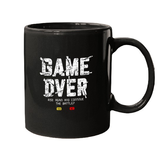 Game Over Rise Continue Banner Mugs