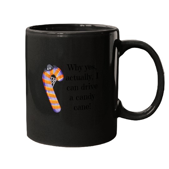 Funny Quote Halloween Candy Cane with Spider Mugs