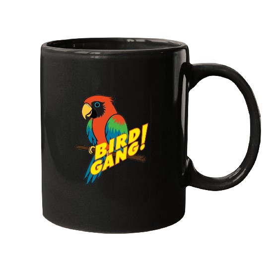 Bird Gang Parrot Cartoon Sticker | Tropical Funny  Mugs