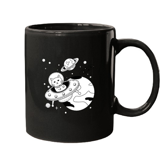 Space Cat Adventure Design Mugs