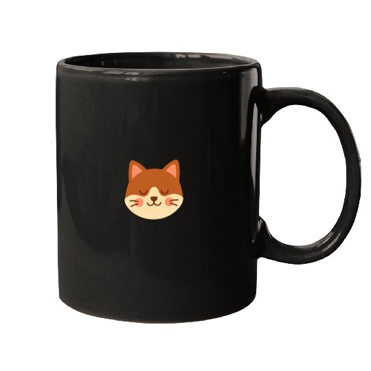 Minimal Cat Face – Cute Kitty Mugs