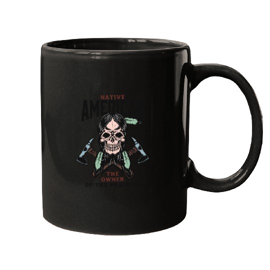 Native American Skull Warrior Design Mugs