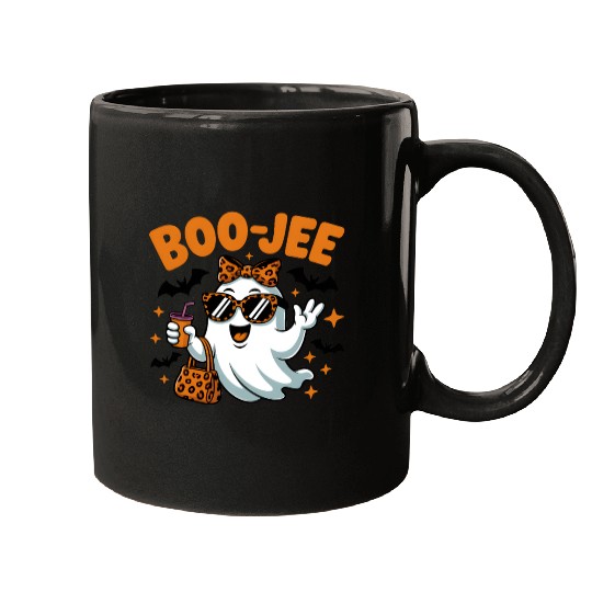 Boo-Jee Ghost Cute Leopard Print Halloween Boojee Mugs
