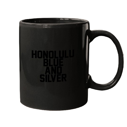 Honolulu Blue & Silver Mugs