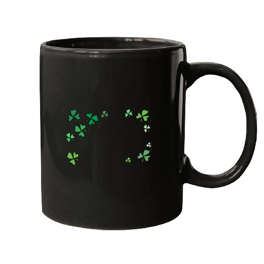Dark green shamrocks, St Patrick's Mugs