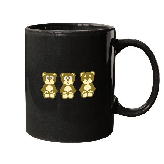Three wise monkeys teddy bears Mugs