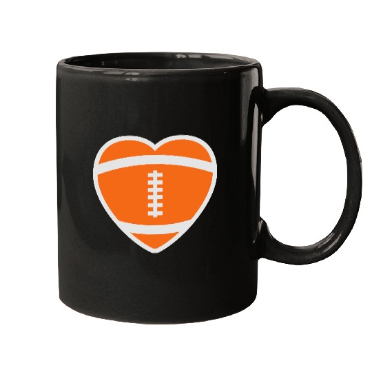 Football Rugby Heart Mugs