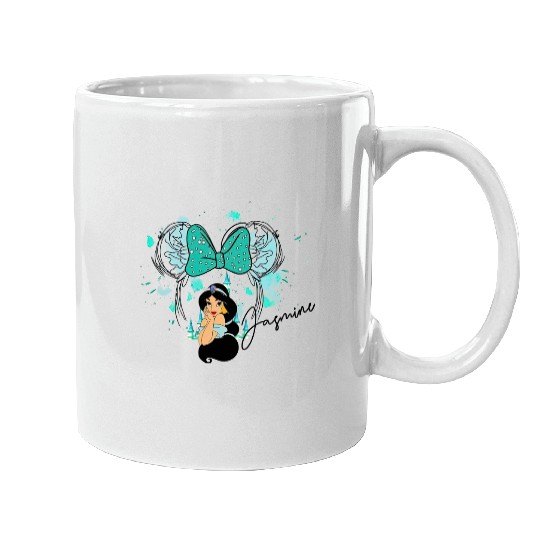 Princess Jasmine, Jasmine Mugs, Watercolor Disney Castle Mugs