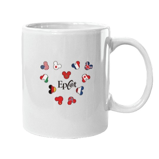 Epcot Mickey Flags Around the World Unisex Mugs, World Showcase, Disney Magic Kingdom, Disney Epcot