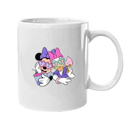 Retro Minnie and Daisy Face, Best Friends Minnie and Daisy Mugs, Disney Tie Dye Mugs, Minnie and Daisy Mugs