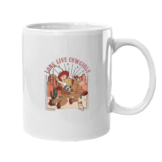 Vintage Disney Toy Story Jessie Mugs, Long Live Cowgirls Western Vibe Mugs, Disney Mugs
