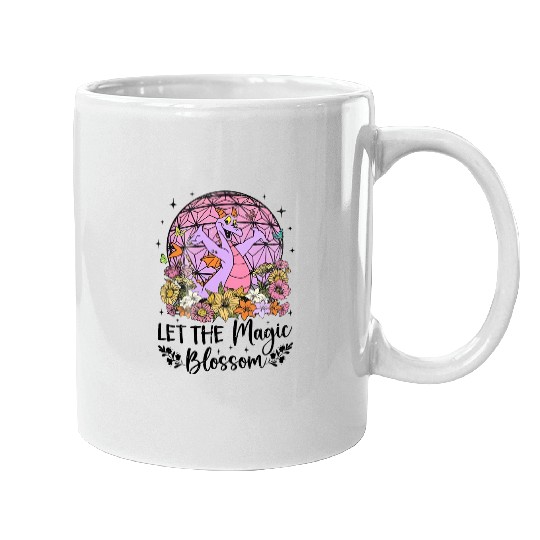 Disney Figment Dragon Mugs, Magic Blossom Mugs, Purple Dragon Mugs