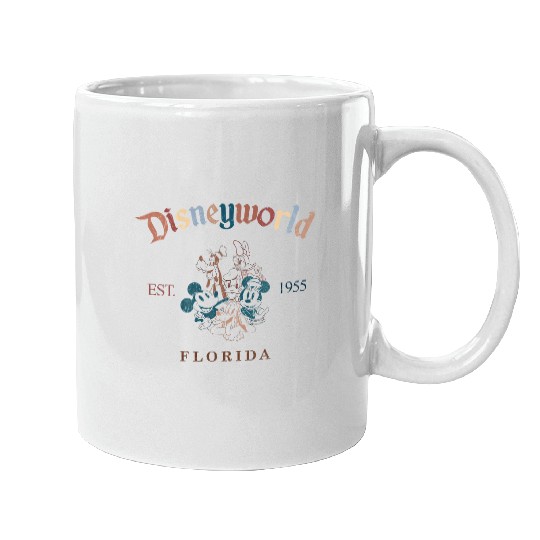 Retro Disneyworld Mickey And Friends Est 1971 Mugs