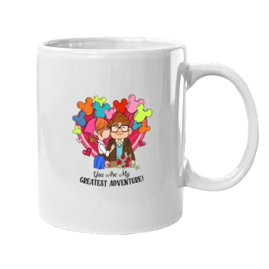 Retro Carl and Ellie Disney Balloon Mugs, You're My Greatest Adventure, Disney Up Valentine's Day Mugs