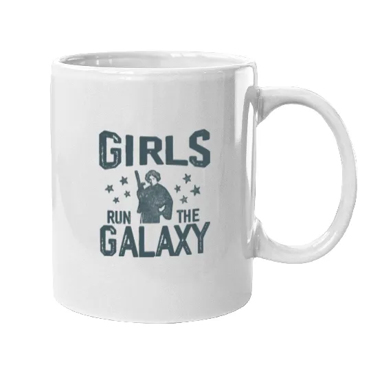 Vintage Star Wars Princess Leia Girls Run The Galaxy Mugs, Disney Star Wars Mugs