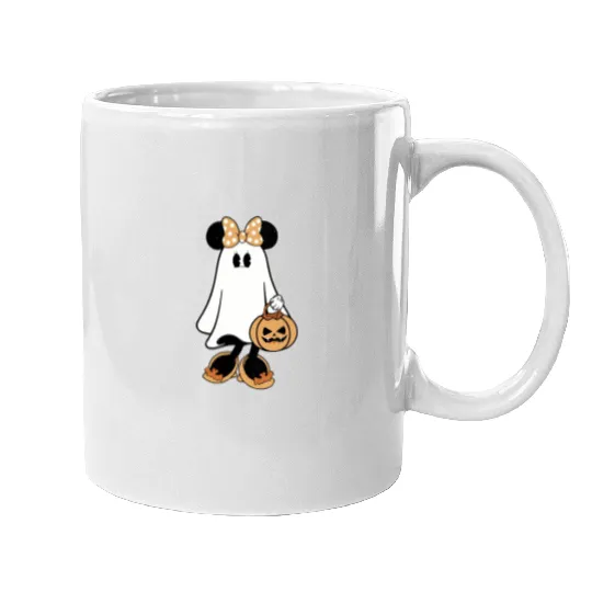 Retro Minnie Ghost  Mugs, Minnie Halloween Mugs, Disney Pumpkin, Halloween Pumpkin Mugs, Disney World Mugs, Magic Kingdom