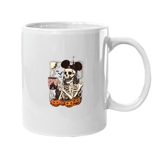 Vintage Disney Skeleton  Color Mugs, Mickey Skeleton Coffee Mugs