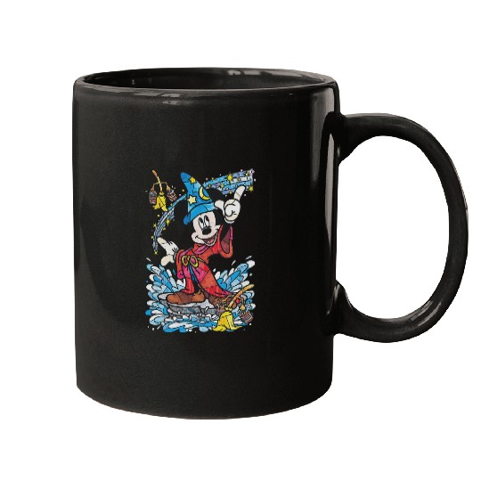 Disney Fantasia Sorcerer Mickey Mouse Magic Wizard Retro Mugs, Magic Kingdom Mugs Family Birthday Gift