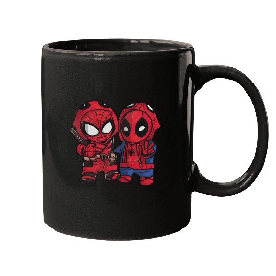 Marvel Spider-man And Deadpool Cosplay Cute Friends Unisex Mugs, Disneyland Family Vacation
