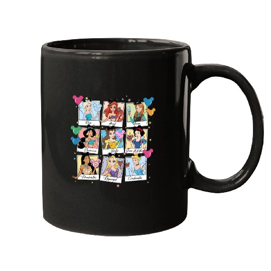 Cute Disney Princess All Characters Group Take Photos Retro Mugs, Magic Kingdom  Mugs