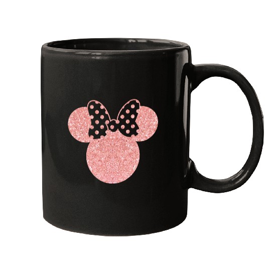 Disney Mugs, Minnie Ear Mugs, Glitter Rose Gold Minnie Mugs, Cute Ear Mugs