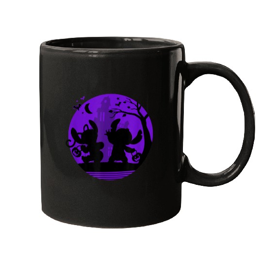 Discover Disney Stitch and Angel Trick or Treat Halloween Mugs