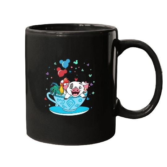 Discover Moana Mugs Pua and Hei Hei, Disney Teacup Mugs, Disney Matching Mugs
