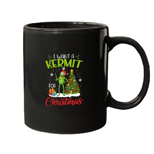 Disney The Muppets Christmas Mugs, I Want A Kermit For Christmas Mugs