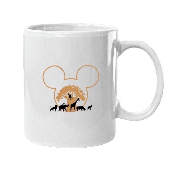 Disney Animal Kingdom Mickey Ears Mugs, Retro Mickey Safari Mugs, Mickey and Friends Mugs, Disney Family Trip 2023 Mugs