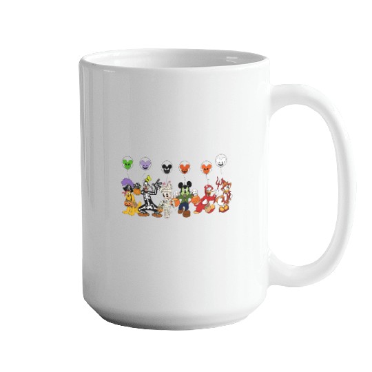 Disney Characters Halloween Mugs, Disney Halloween Mugs, Mickey and Friends Mugs