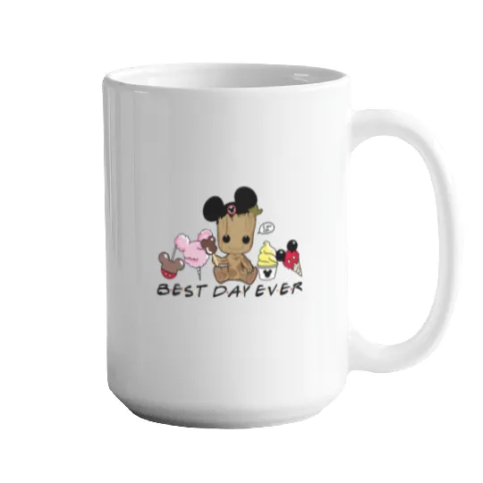 Groot Best day ever Mugs, Disney snacks Mugs, Cute Baby Groot Disney trip Mugs, Disney world