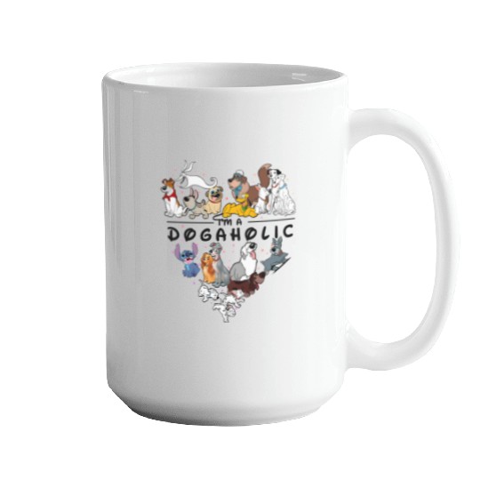 Disney Dogaholic Mugs, Disney 101 Dalmatians Dogs, Tramp Mugs Lady Dog Mom Who Loves Disney Pluto Dog
