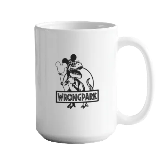 Wrong Park Mugs, Disney Mugs, Disneyland Theme Park Mugs, Jurassic Park Mugs, Disney Matching Mugs
