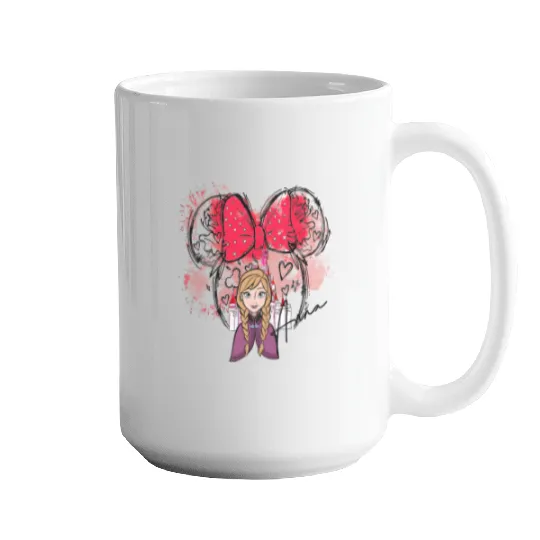 Discover Princess Anna Mugs, Disney Princess Mugs, Watercolor Princess Mugs