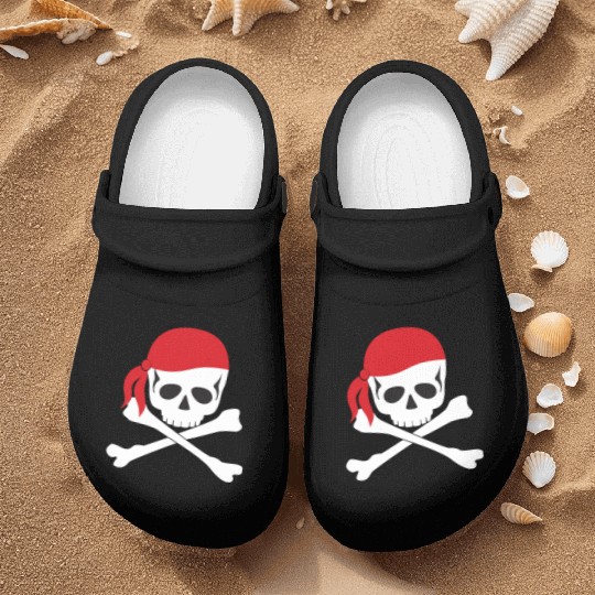 White Skull & Crossbones Nurse Clogs