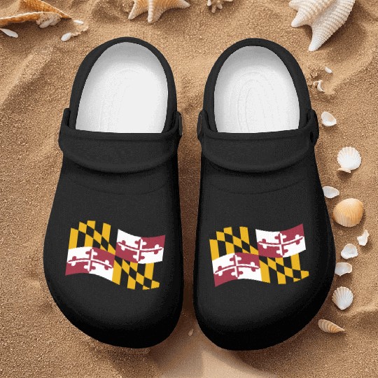 Waving Maryland Flag Nurse Clogs