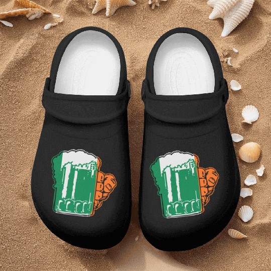 Irish Beer Mug Flag Nurse Clogs