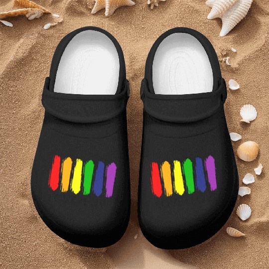 Love is Love Painting Rainbow LGBT Gay Pride Nurse Clogs