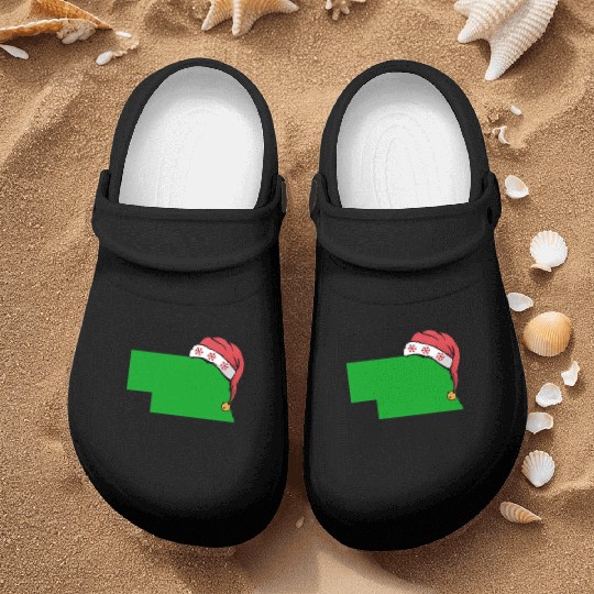 Nebraska Christmas Cute Christmas Gift Green US State Nurse Clogs