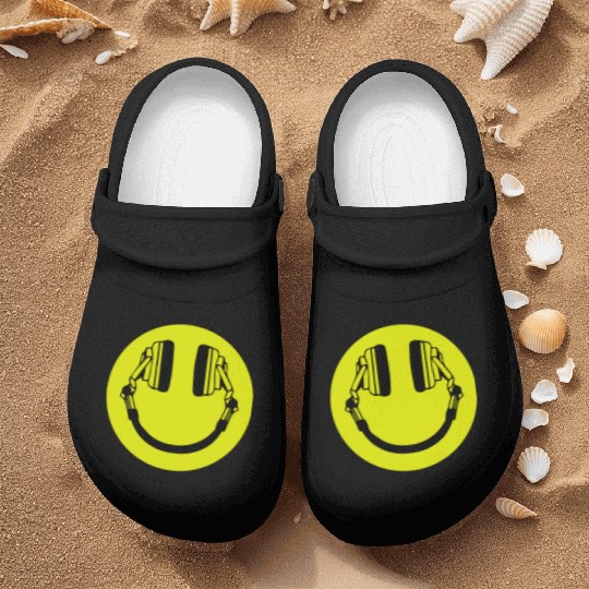 Headphone Smiley Acid House Cans MUSIC RAVE WEED D Nurse Clogs