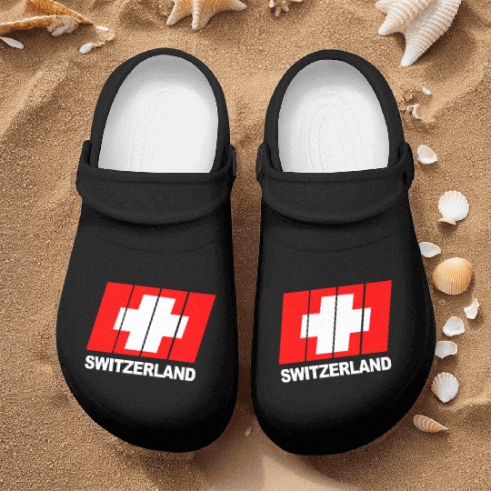 Switzerland Flagg Nurse Clogs