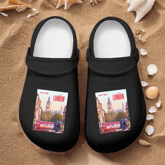Vintage London Travel Poster Nurse Clogs