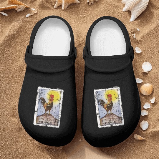 El Gallo Mexican Loteria Bingo Card Nurse Clogs