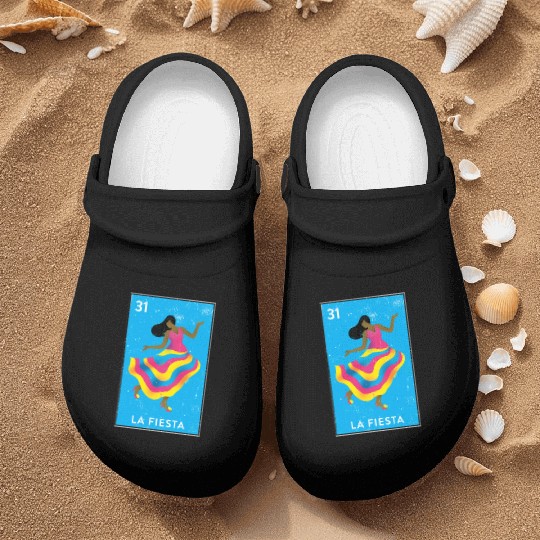La Fiesta Mexican Loteria Bingo Card Nurse Clogs