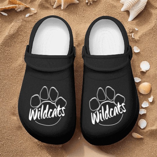 Wildcats Paw Print Mascot School Pride Nurse Clogs