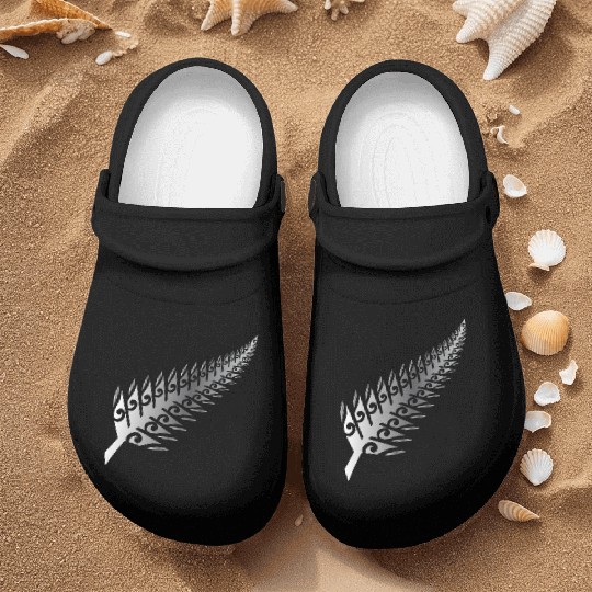 Silver Fern New Zealand Maori Style - Gift Idea Nurse Clogs