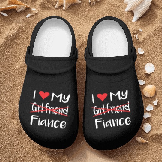 I Heart My Fiance funny lover Valentine's Day Gift Nurse Clogs
