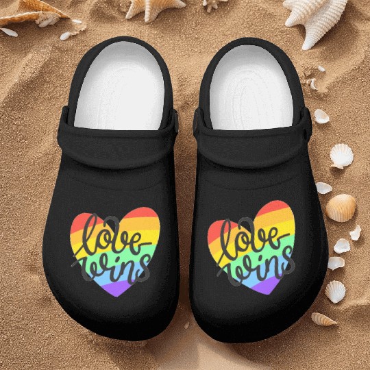 Love Wins LGBT Pride Rainbow Heart CSD Nurse Clogs Nurse Clogs