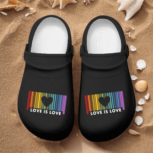 Love Is Love Barcod Rainbow Nurse Clogs